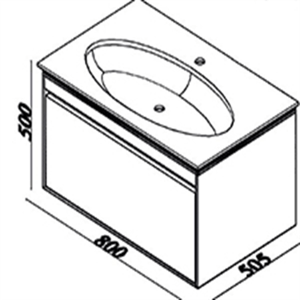 LİNE ART İCON 810 LAVABOLU BANYO DOLAP ÜNİTESİ