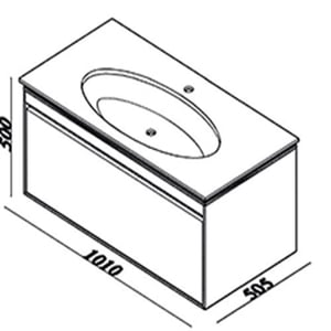 LİNE ART İCON1010 LAVABOLU BANYO DOLAP ÜNİTESİ
