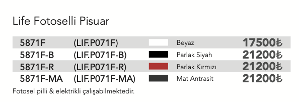NEWARC LİFE FOTOSELLİ PİSUVAR