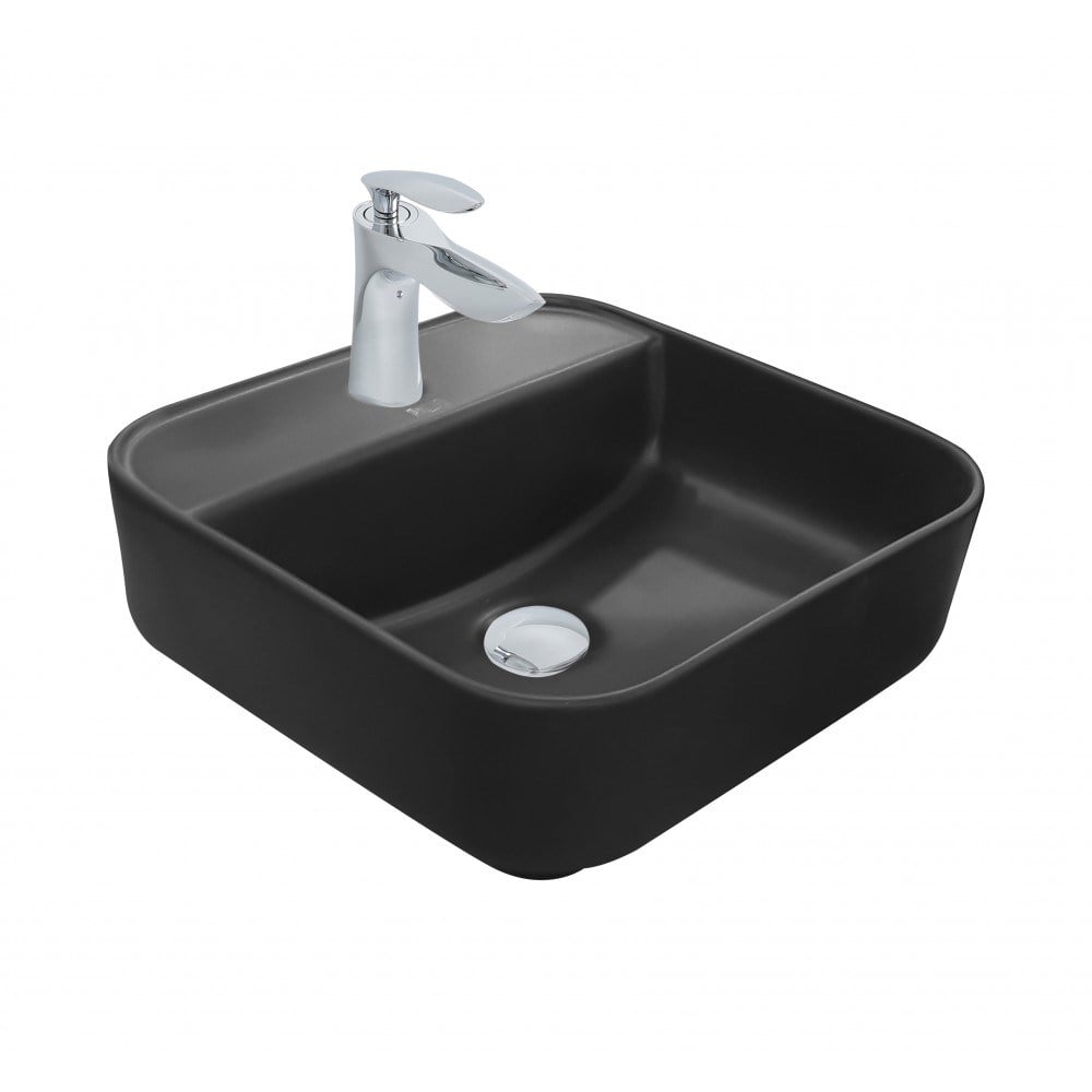 Paluci Anka Matt Black Small Çanak Lavabo