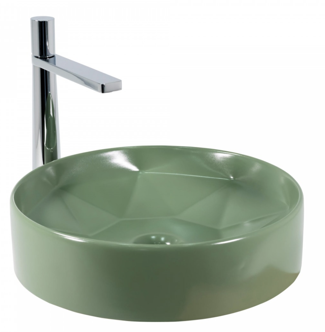 Paluci Diamond Matt Green Çanak Lavabo