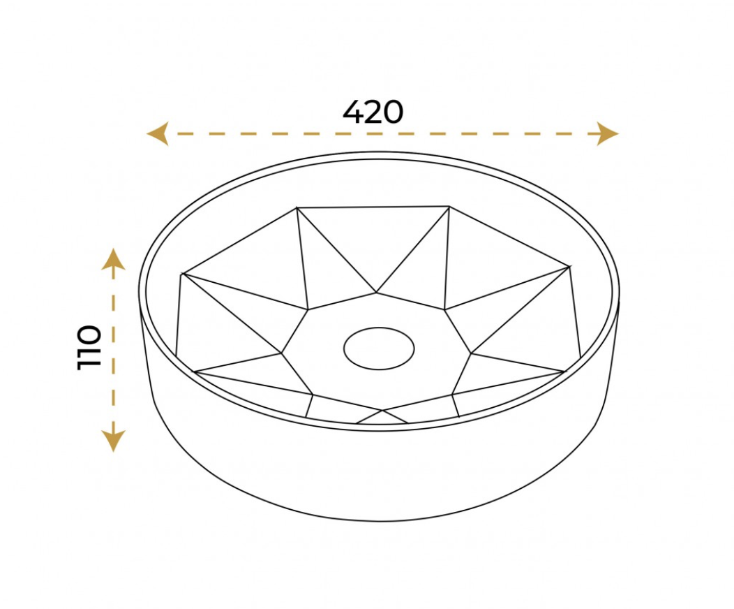 Paluci Diamond Matt Ocher Yellow Çanak Lavabo