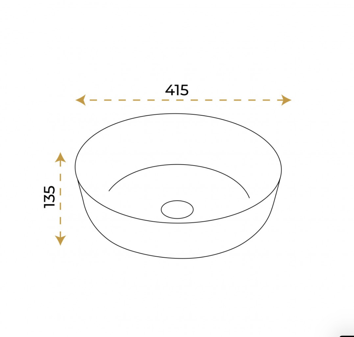 Paluci Twist Black Gold Yuvarlak Lavabo