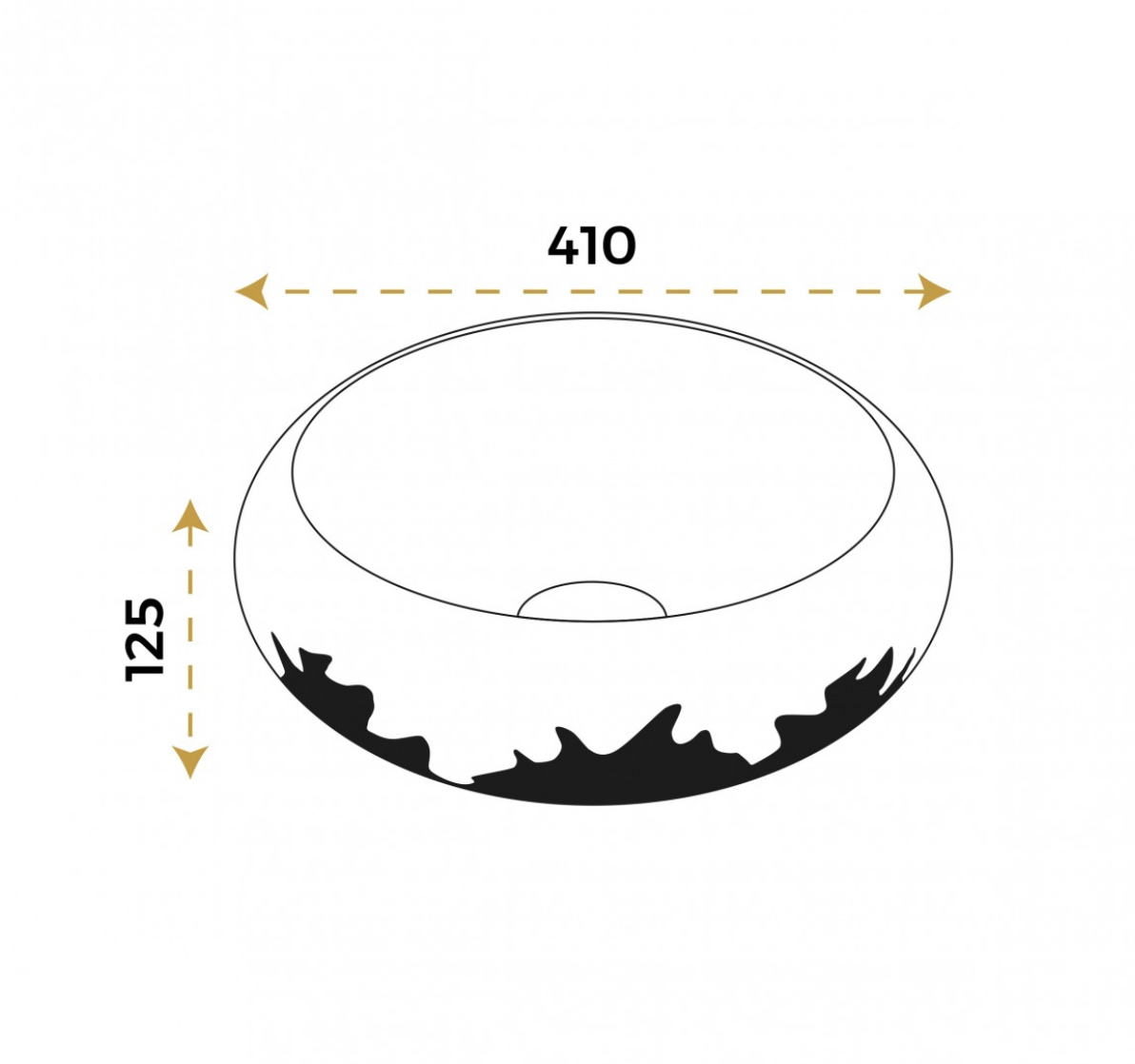 Paluci Zeno Black Gold Lavabo