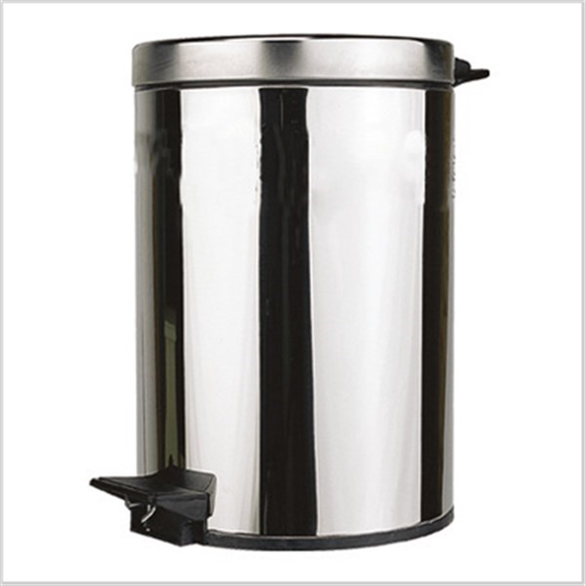 PEDALLİ PARLAK KROM ÇÖP KOVASI