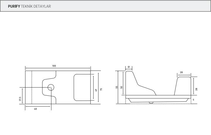 PURITY ABDEST ÜNİTESİ 75X100