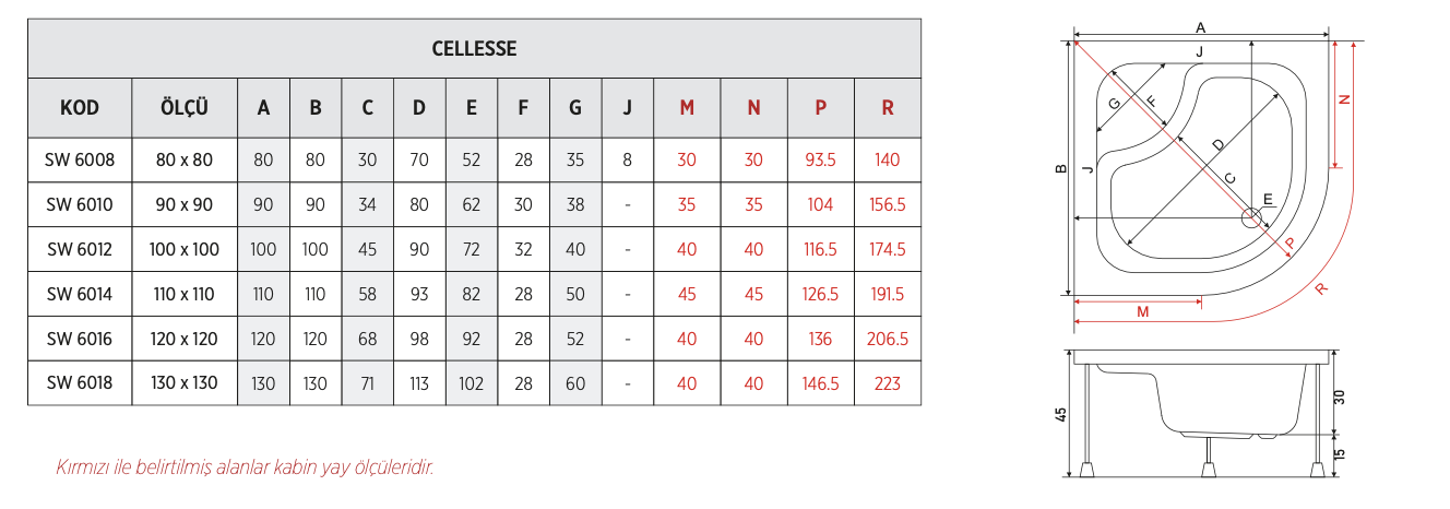 SHOWER RİVA MONOBLOK DİKDÖRTGEN DUŞ TEKNESİ