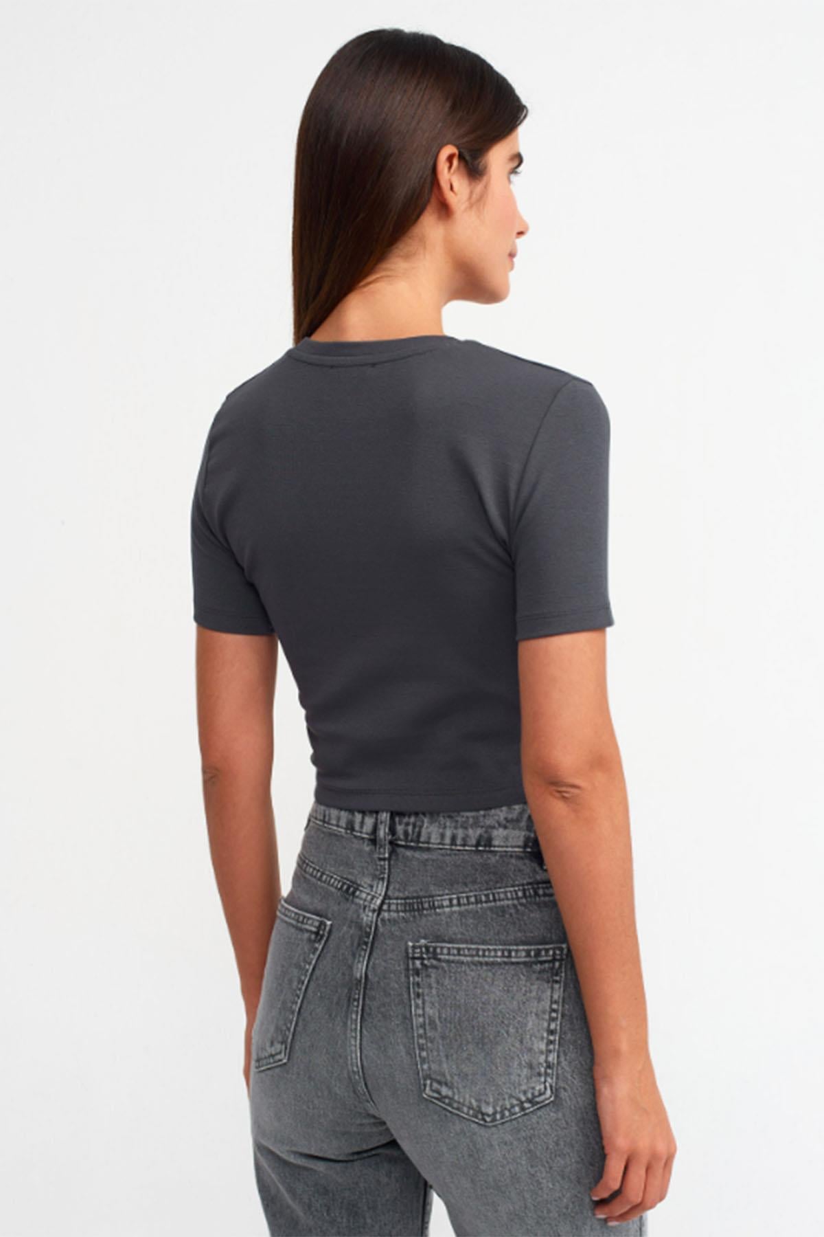 Kadın Crop Tshirt - ANTRESİT