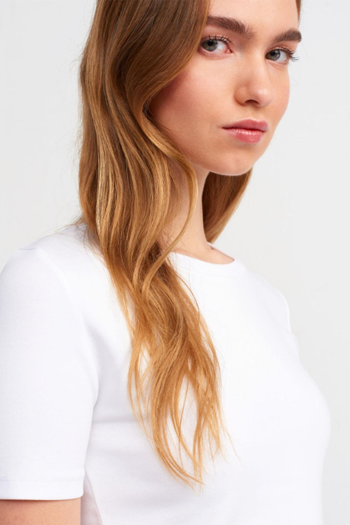 Kadın Crop Tshirt - BEYAZ