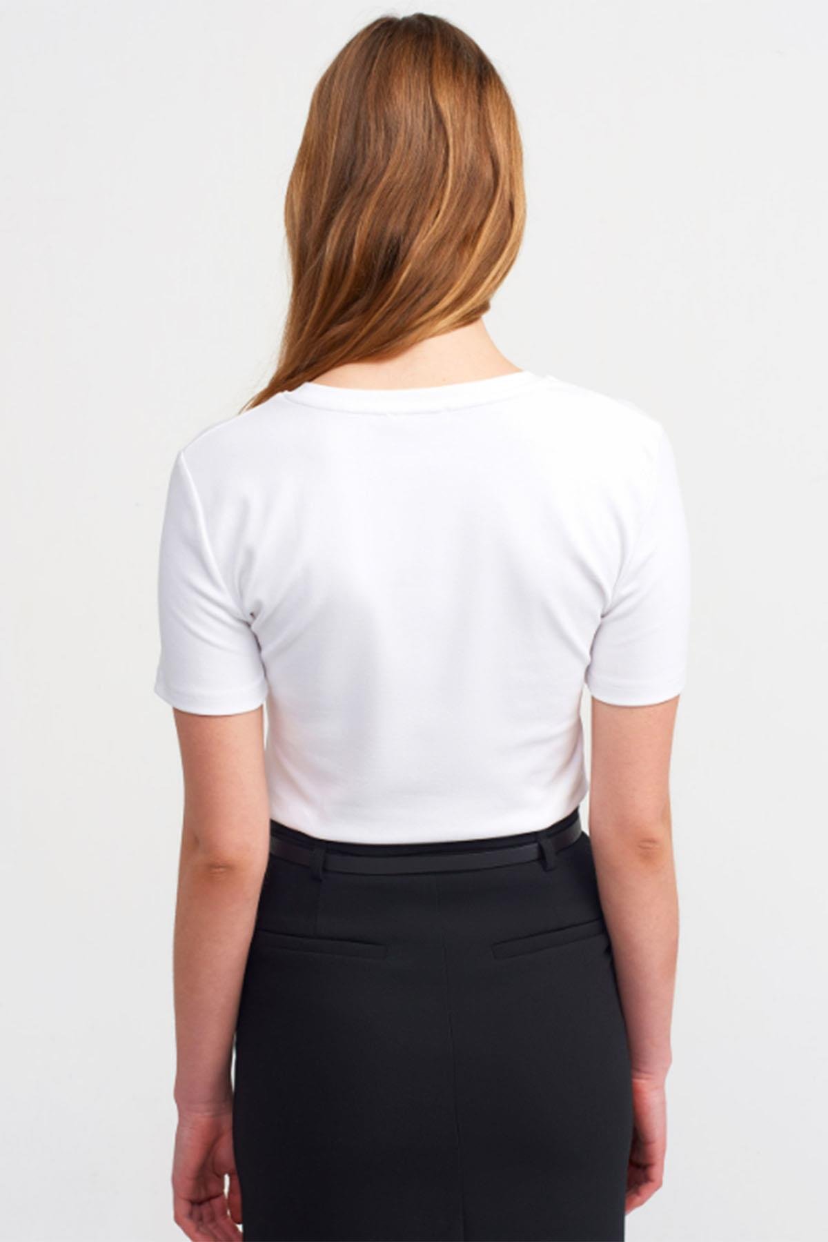 Kadın Crop Tshirt - BEYAZ