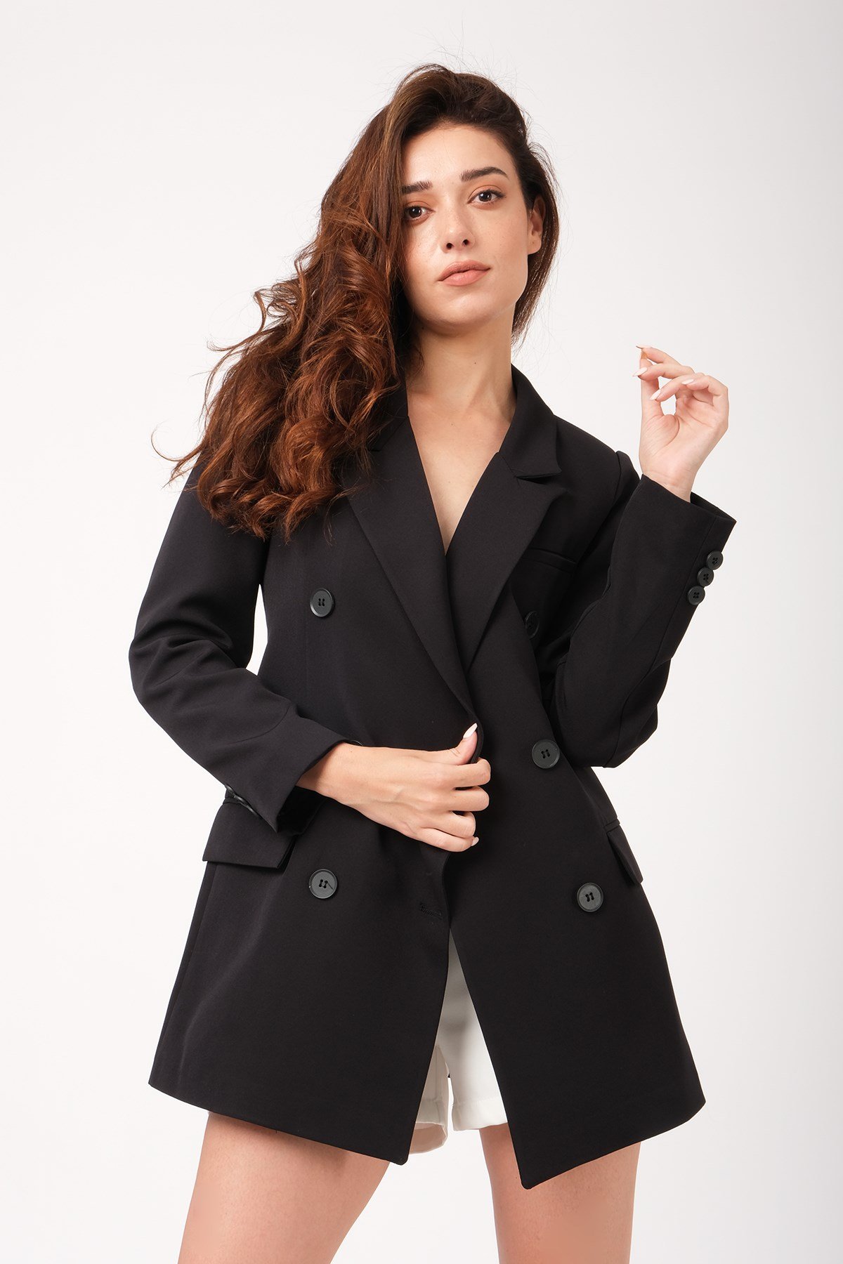 KADIN DÜZ RENK BLAZER CEKET