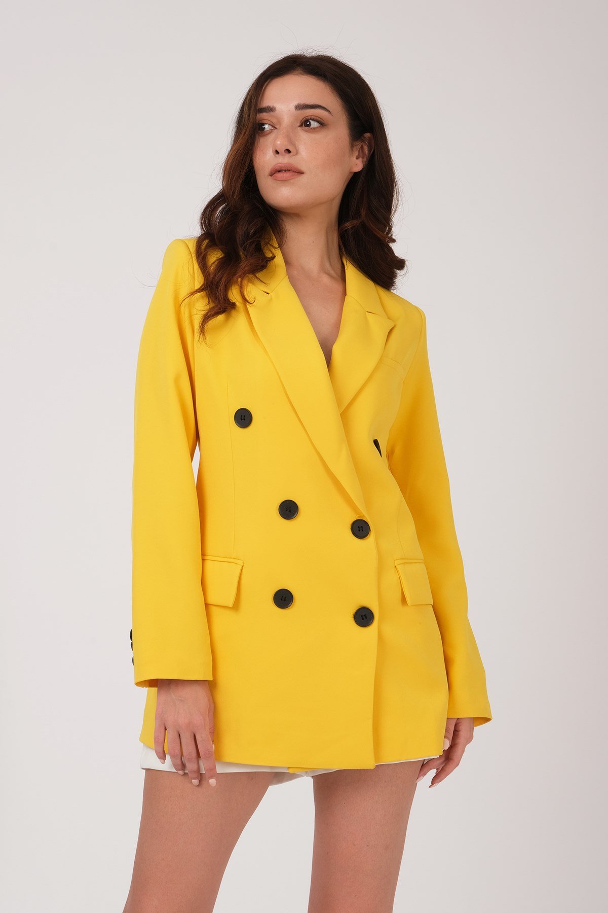 KADIN DÜZ RENK BLAZER CEKET