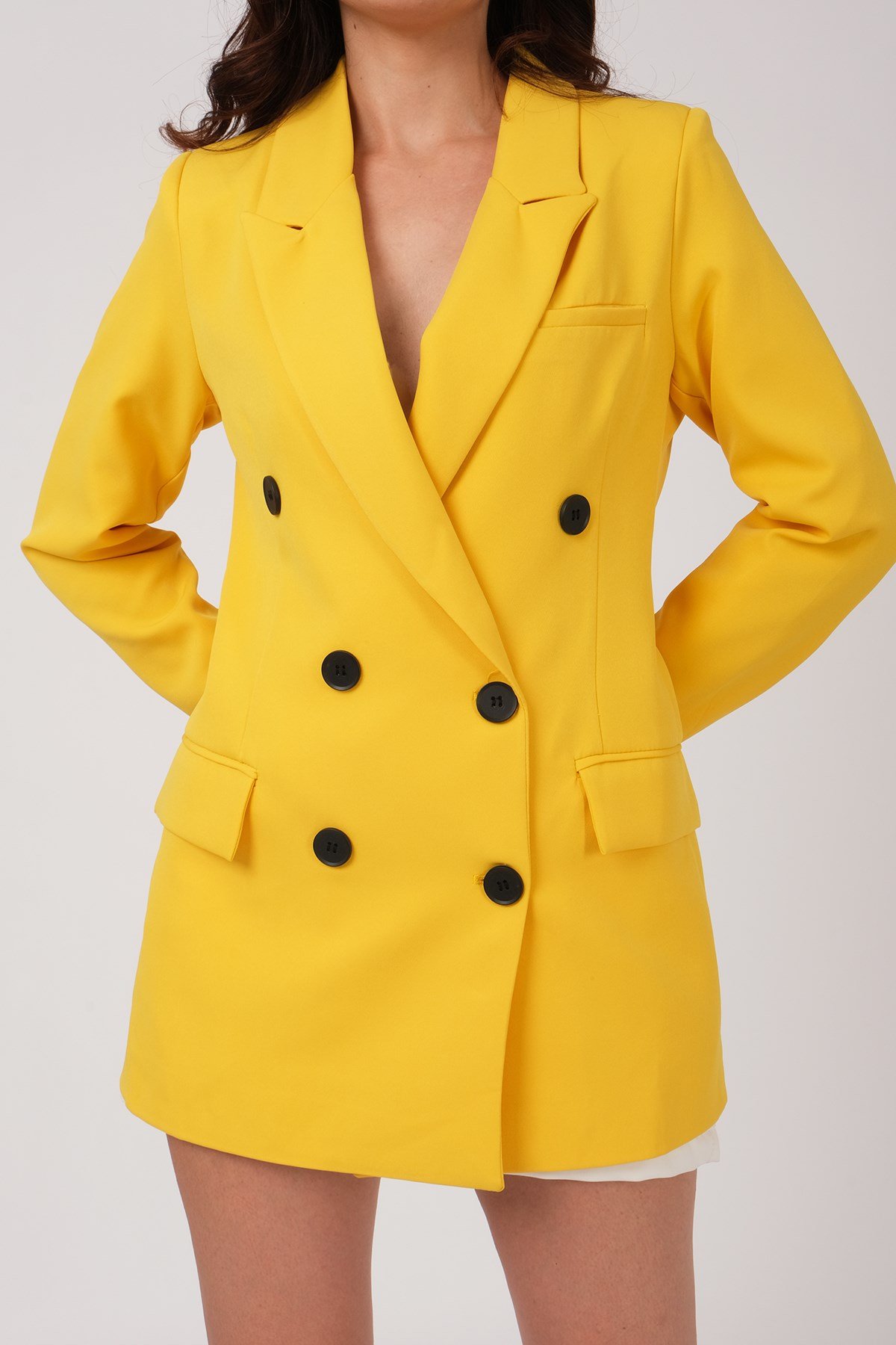 KADIN DÜZ RENK BLAZER CEKET