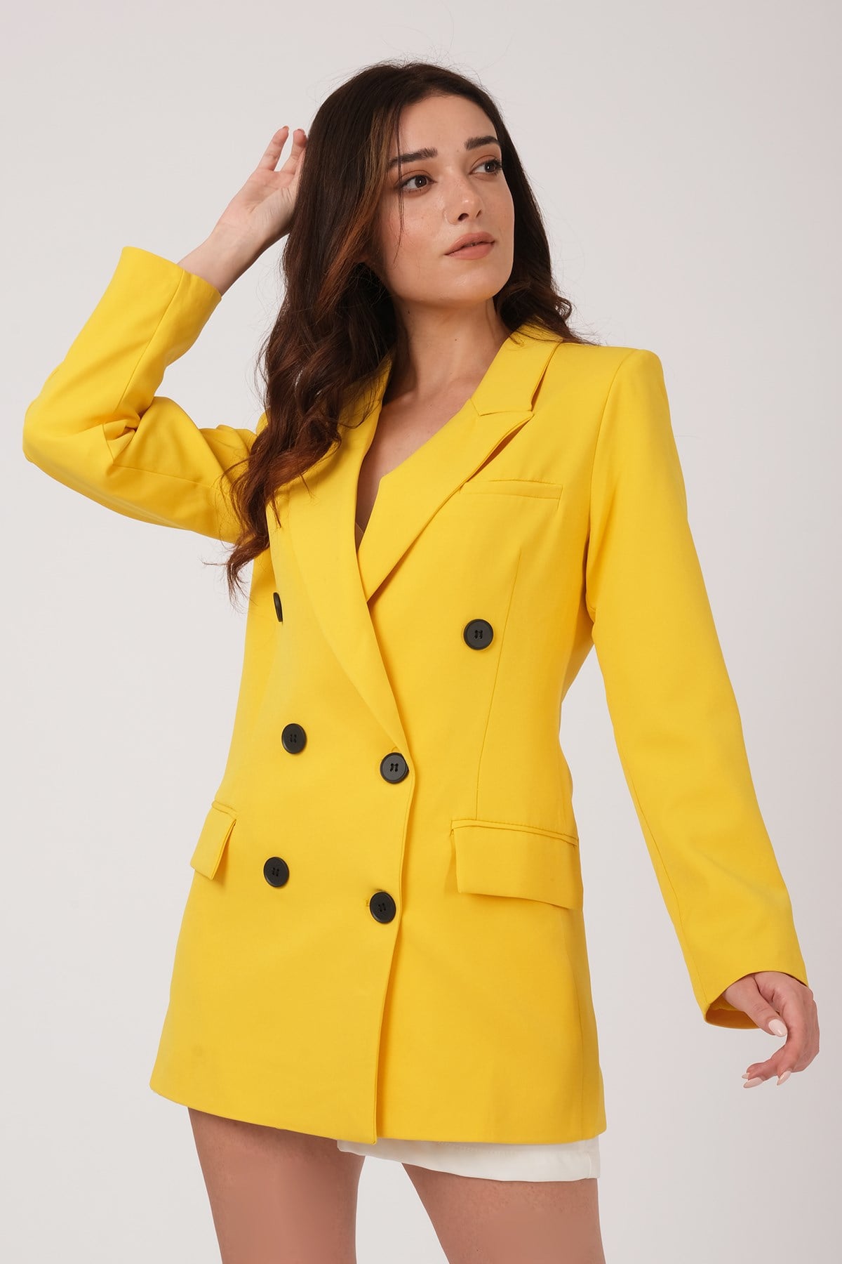 KADIN DÜZ RENK BLAZER CEKET