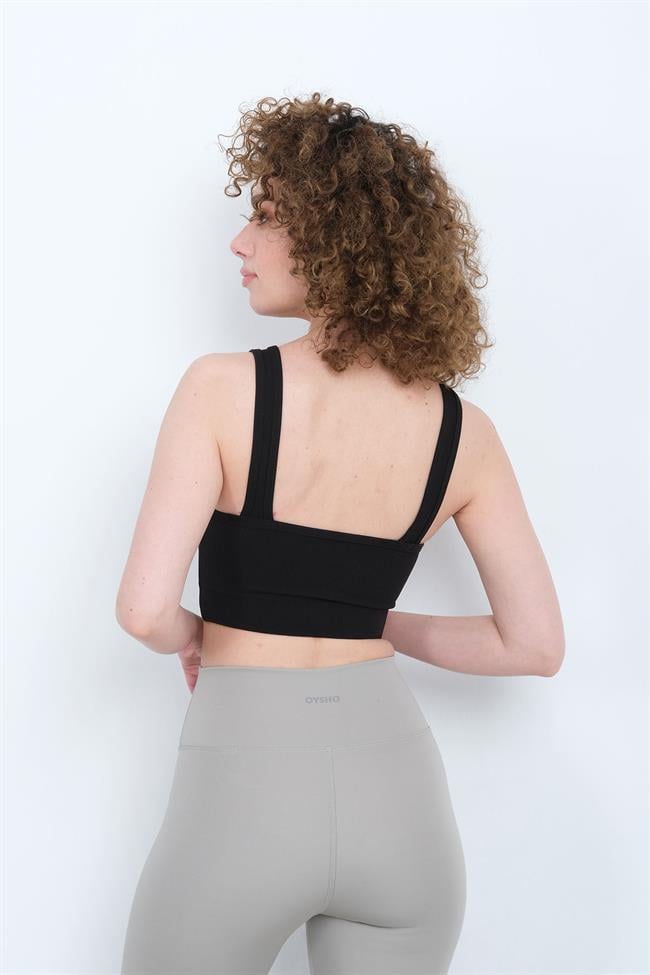 Kadın Fitilli Kalın Askılı Bralet Büstiyer - SİYAH