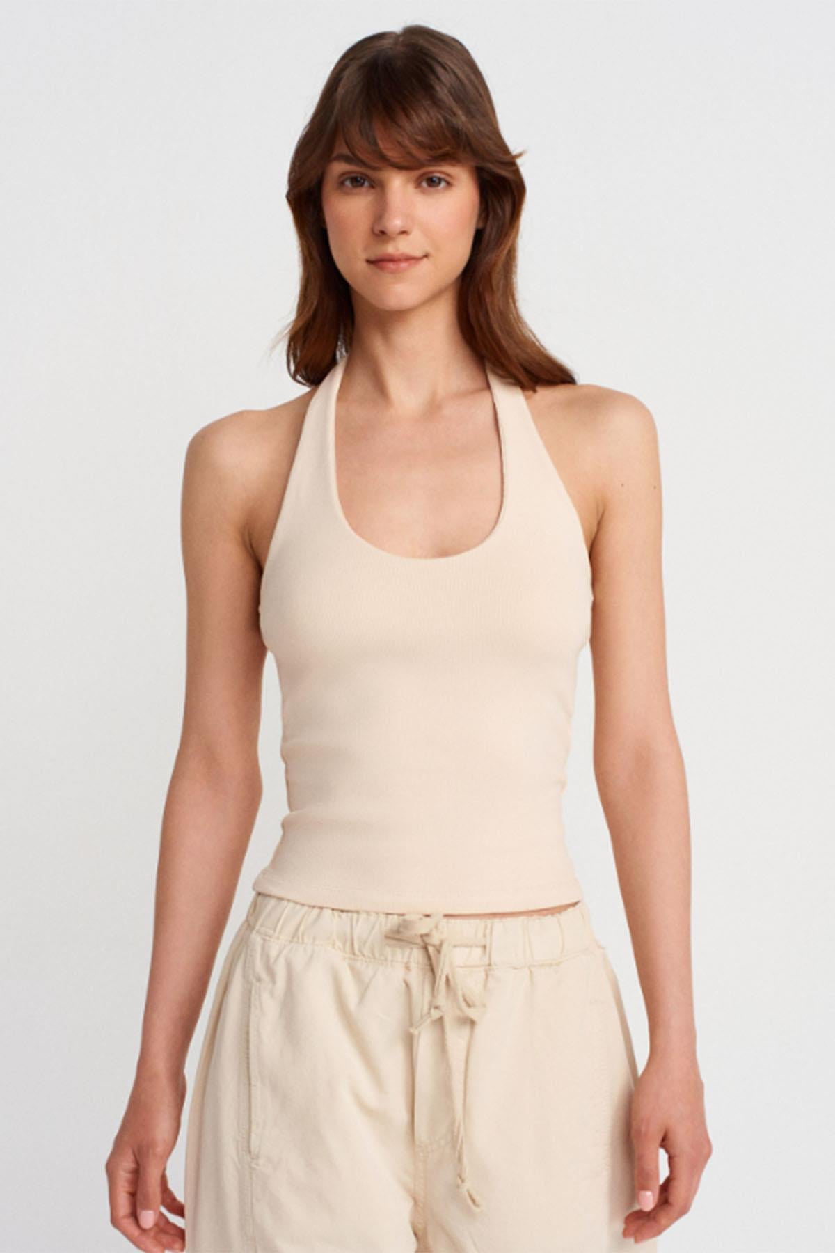 Kadın Halter Yaka Top - TAŞ