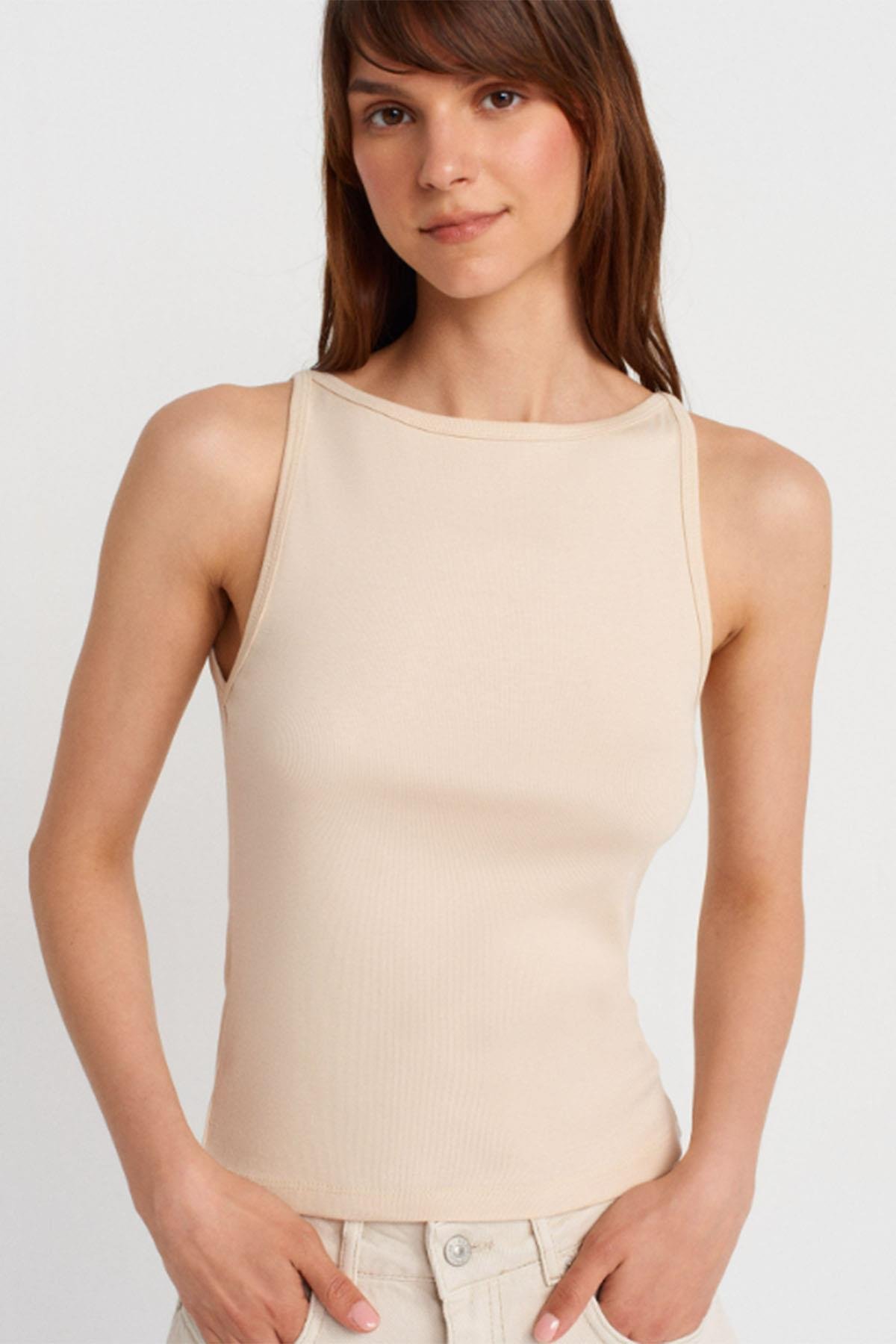 Kadın Halter Yaka Top - TAŞ