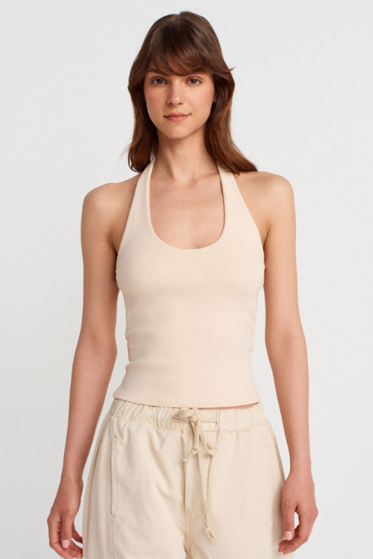 Kadın Halter Yaka Top - TAŞ