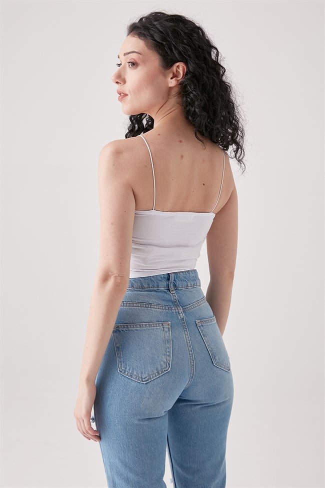 Kadın İp Askılı Kısa Crop