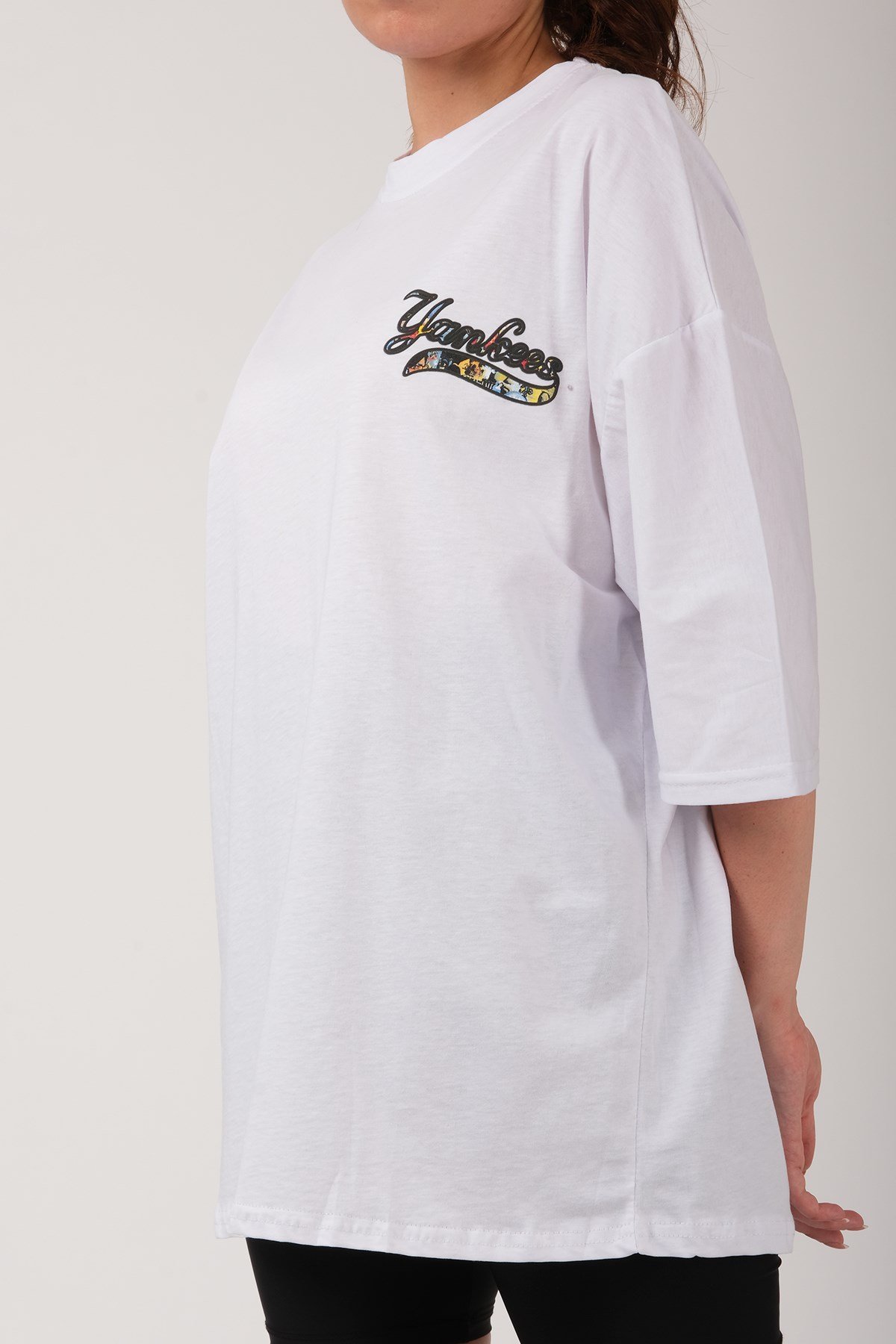 KADIN OVERSİZE NEWYORK YANKEES BASKILI TSHIRT