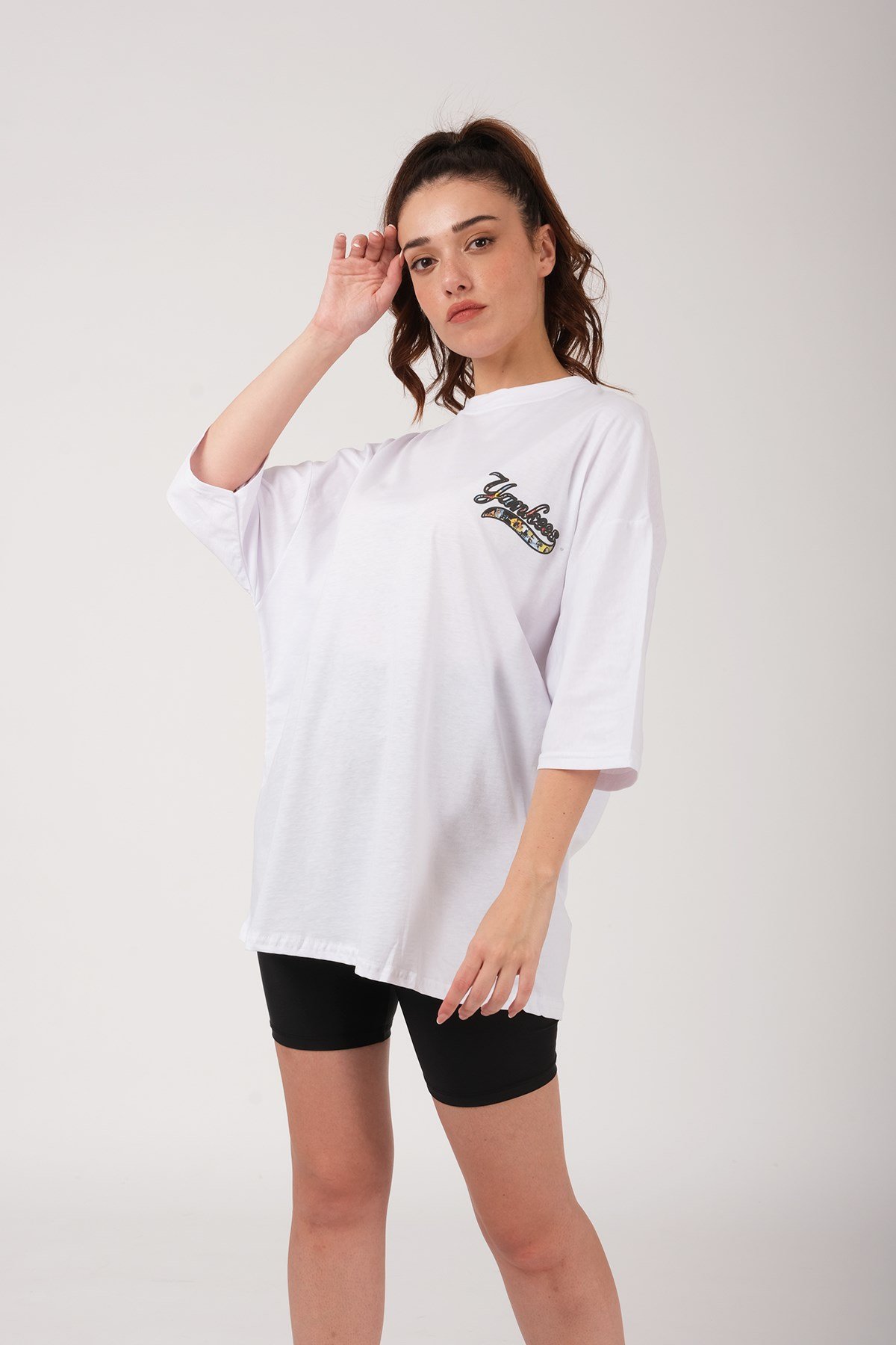 KADIN OVERSİZE NEWYORK YANKEES BASKILI TSHIRT