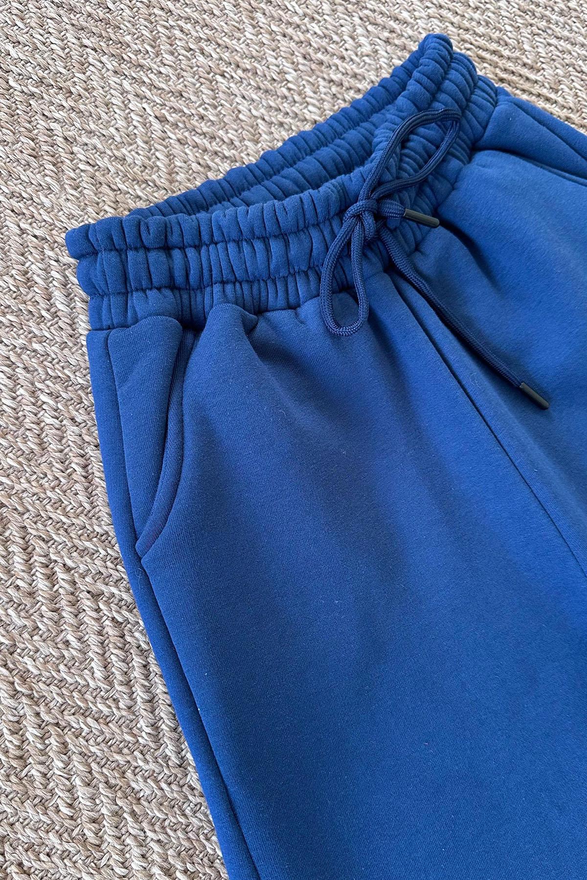 Kadın Şardonlu Jogger Eşofman Altı - İNDİGO