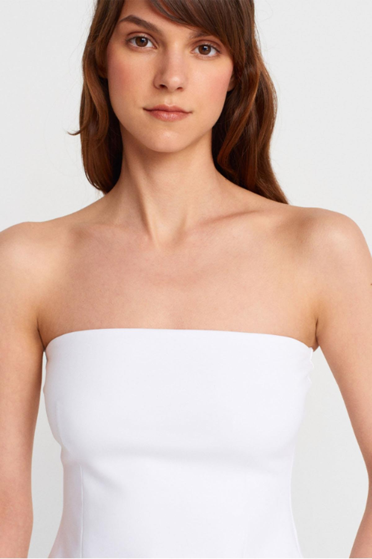 Kadın Straplez Top - BEYAZ