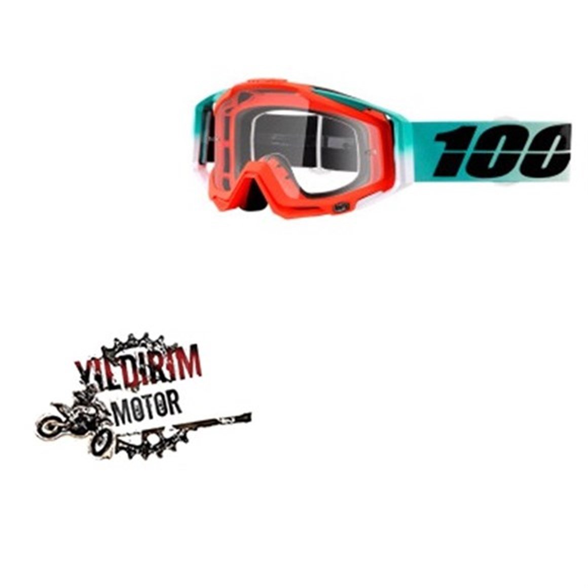 100% RACECRAFT CUBICA OFFROAD GOGGLE W / CLEAR GÖZLÜK