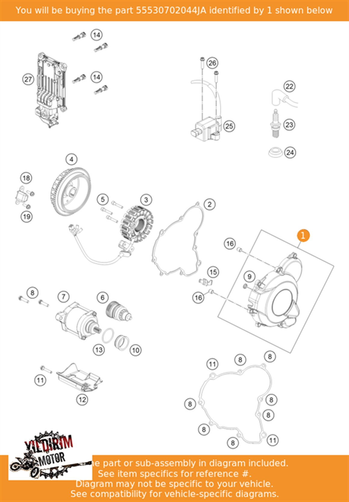 2017-2020 HUSQUVARNA TE 250 STATÖR KAPAK