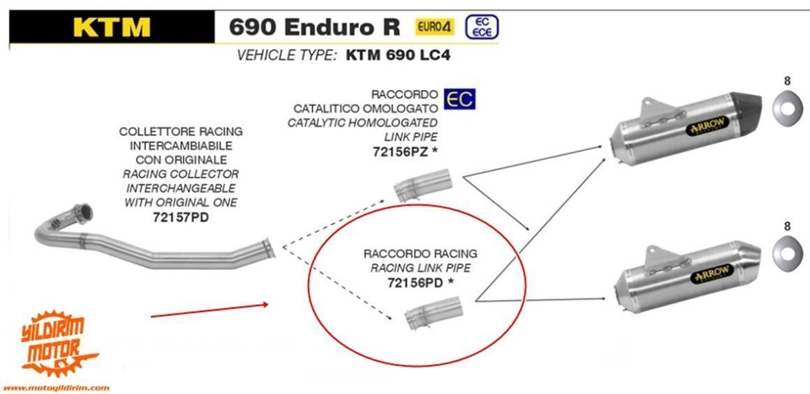 ARROW KTM 690 SMC/ENDURO EGZOZ BAĞLATISI 19-20
