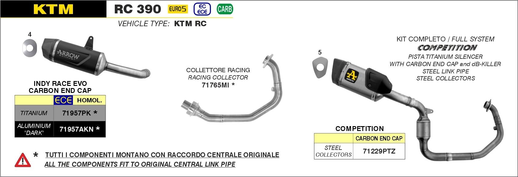 ARROW KTM RC390 FULL SİSTEM EGZOZ 22-23