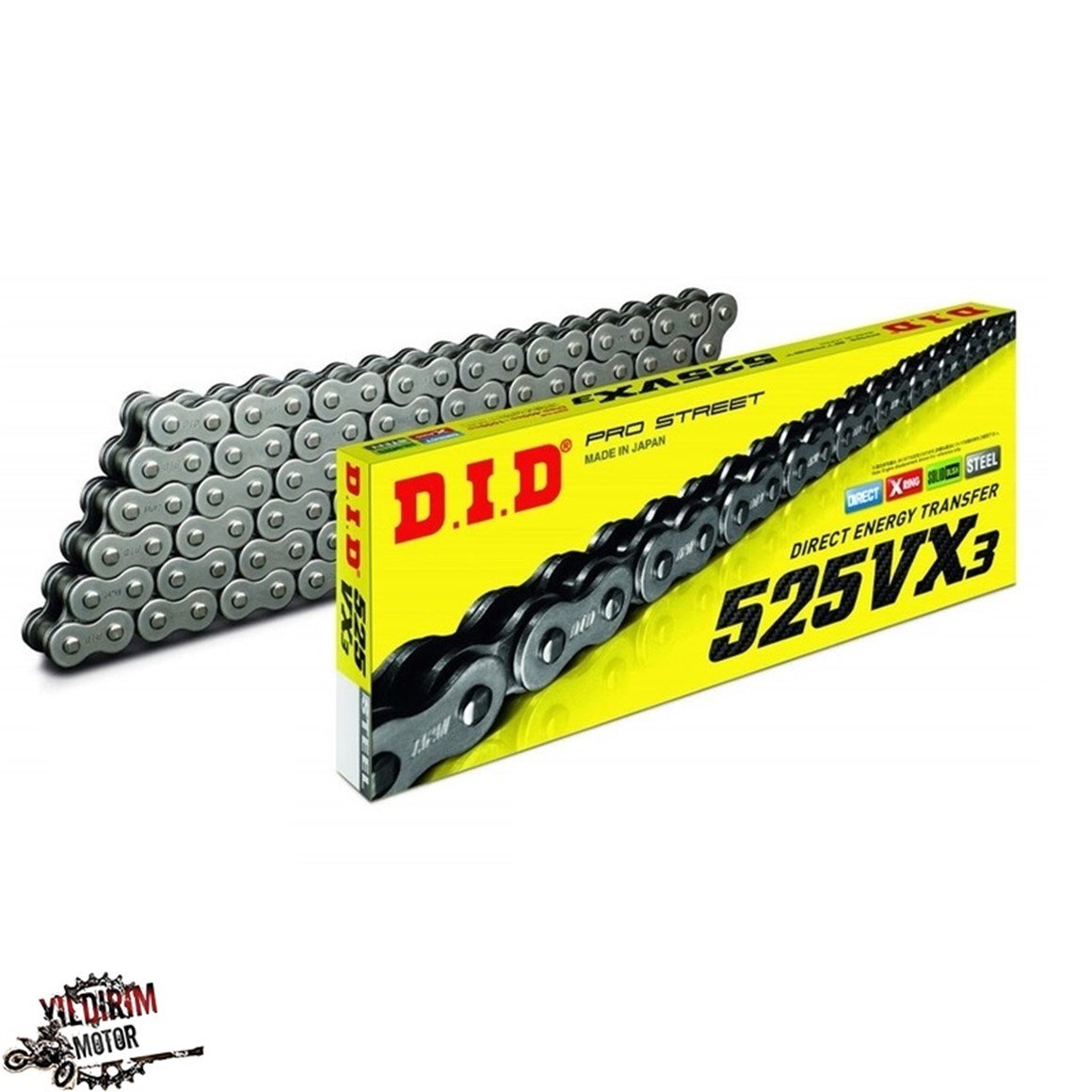 D.İ.D 525 VX3 124 Bakla Çelik  Zincir
