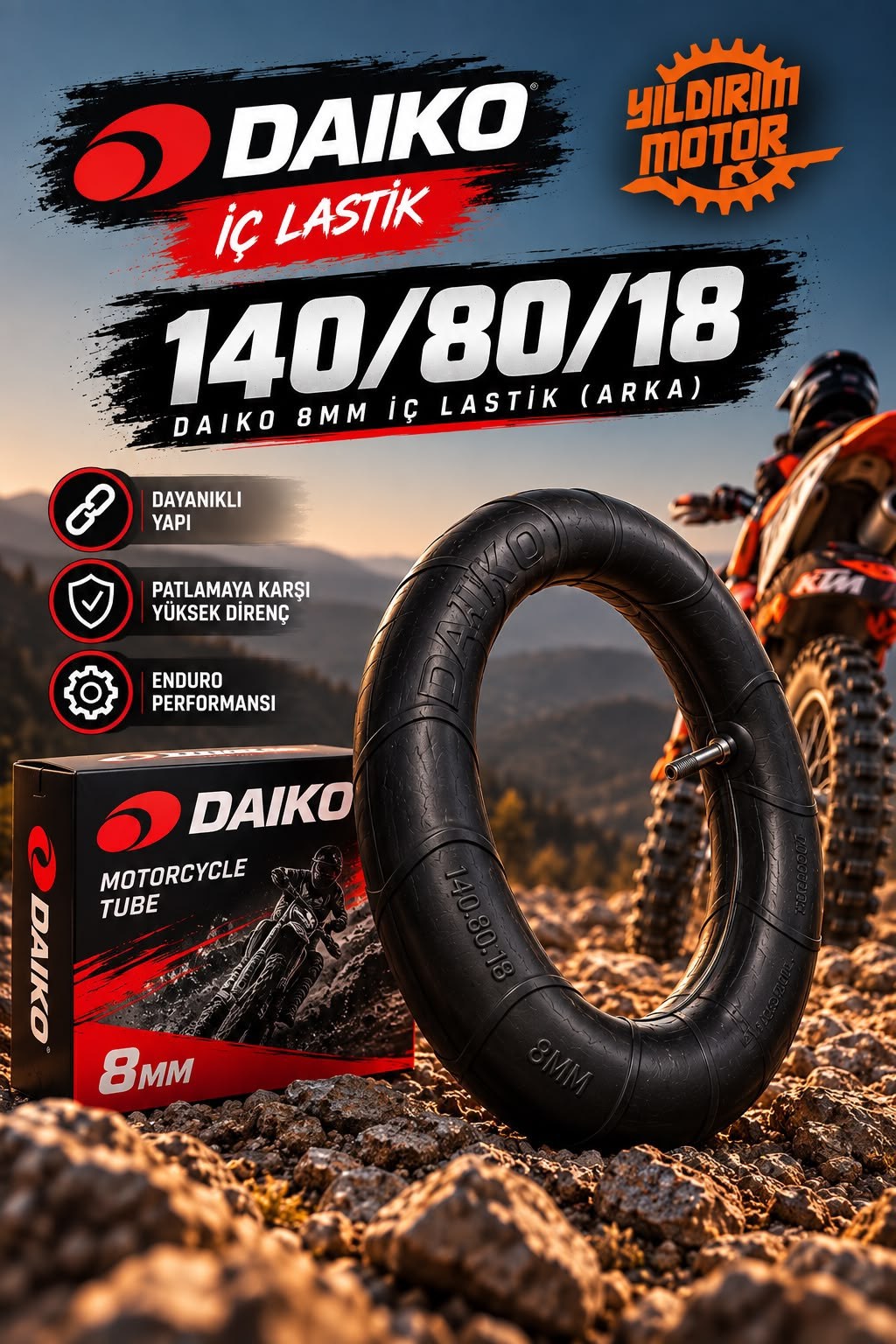 DAIKO 140/80-18 8MM ARKA MOUSSE