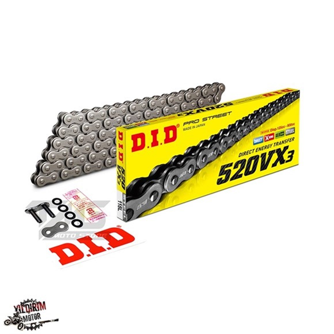 DİD KTM HUSQ GASGAS 520 118 BAKLA ÇELİK ZİNCİR