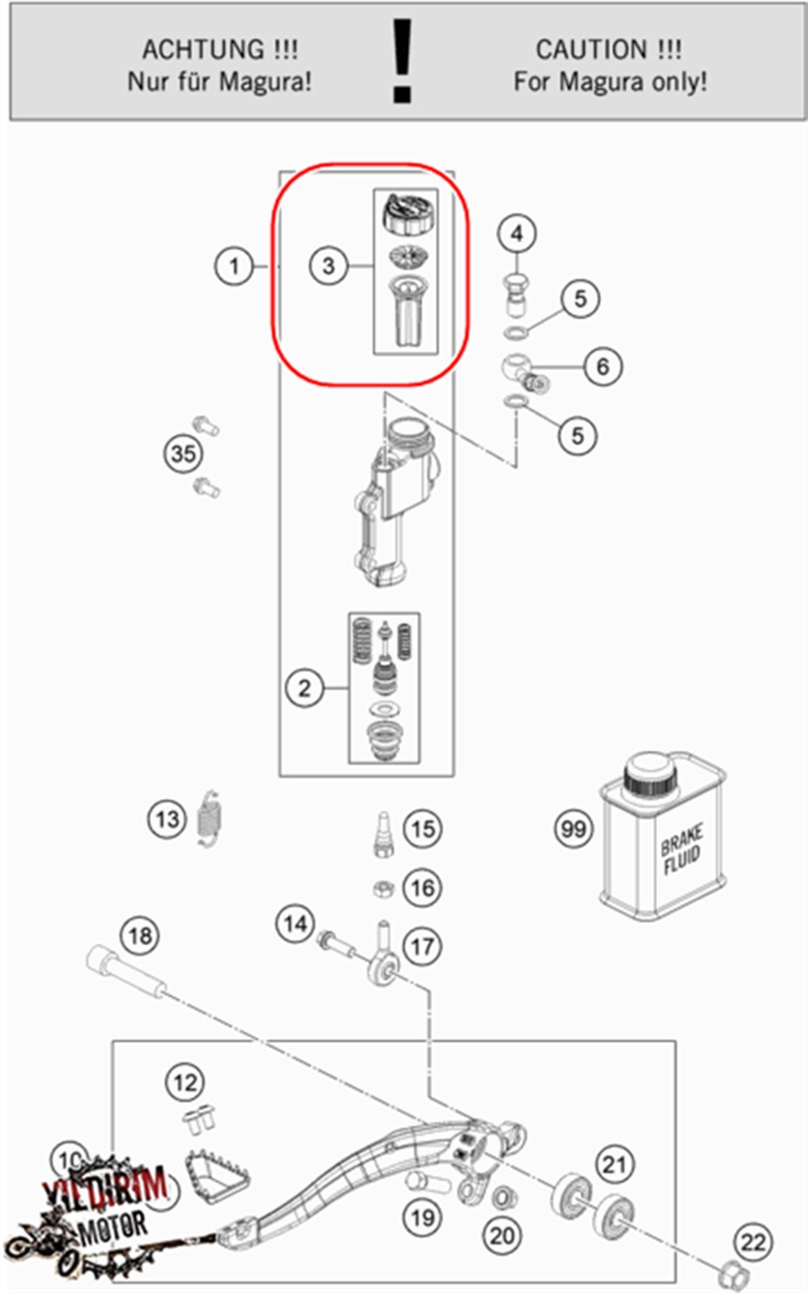 HUSQVARNA TE FE MODELLER FREN POMPA KAPAK 19-22