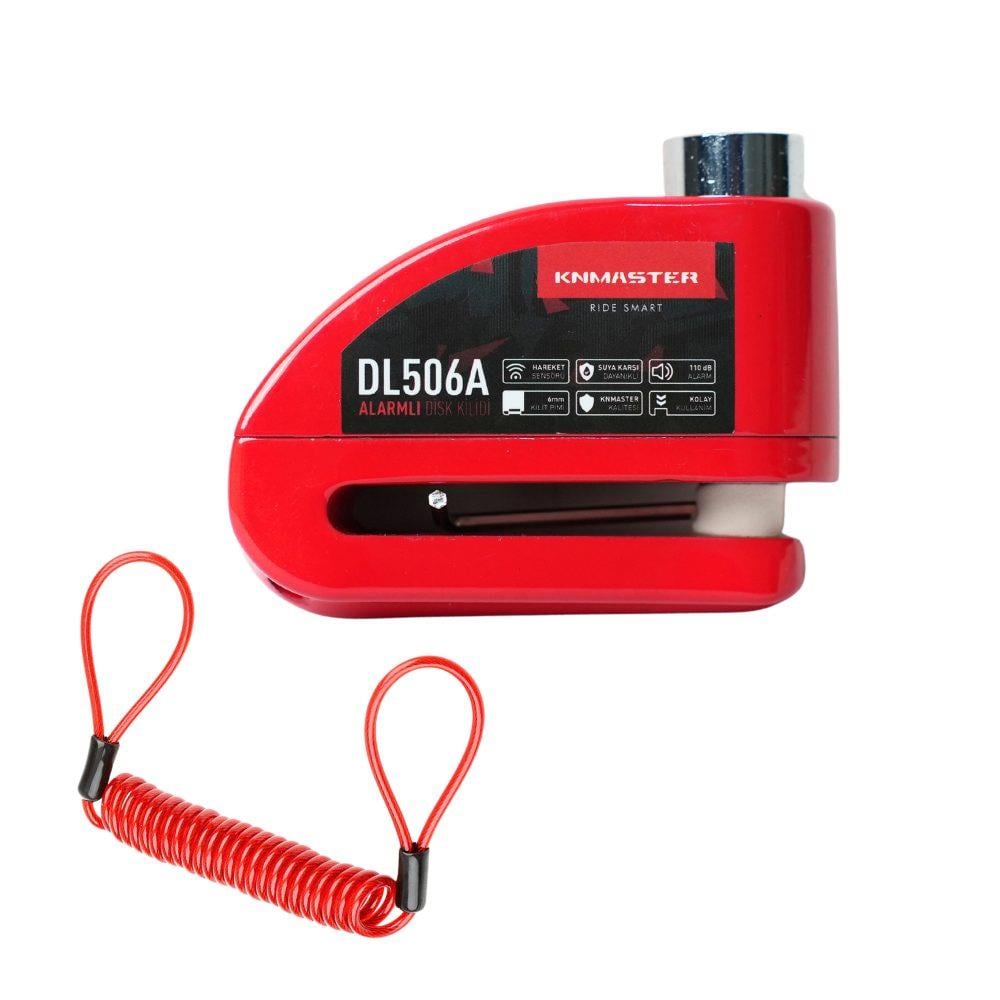 KNMASTER DL506A 6mm Alarmlı Disk Kilidi | Hatırlatma Kablosu ve Taşıma Çantası Hediye