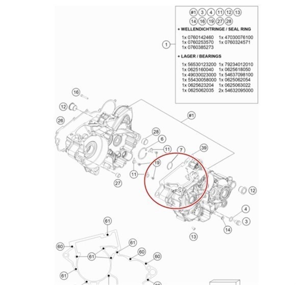 KTM 250 300 EXC Blok Ara Conta 17-19