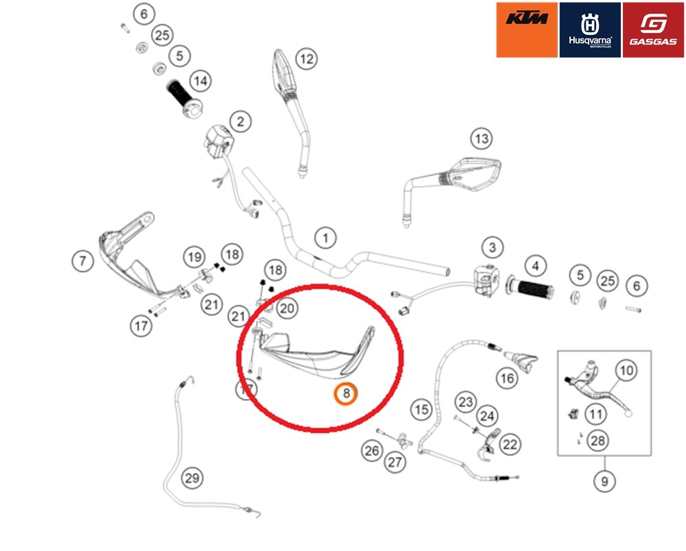 KTM 250 ADV TURUNCU SOL ELCİK KORUMA PLASTİĞİ