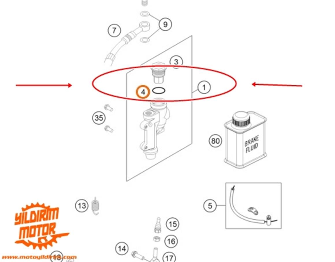 KTM ARKA FREN MERKEZ POMPA ORİNGİ