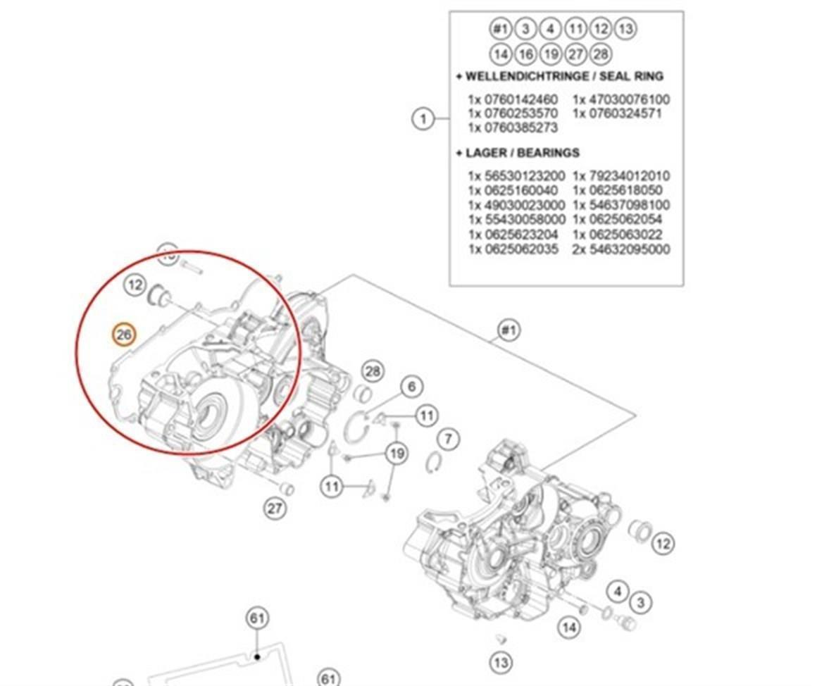 KTM EXC 250/300 Debriyaj Blok Contası 17-21