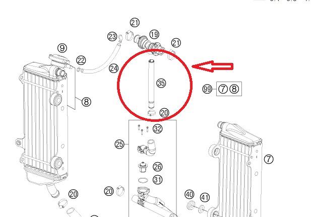 KTM EXC 250/300 RADYATÖR BORUSU 14-16