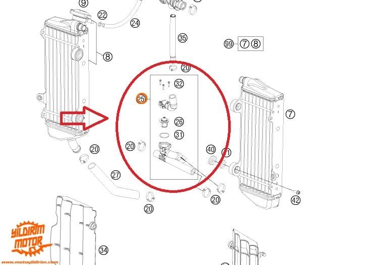 KTM EXC 250/300 RADYATÖR HORTUM SETİ 14-16