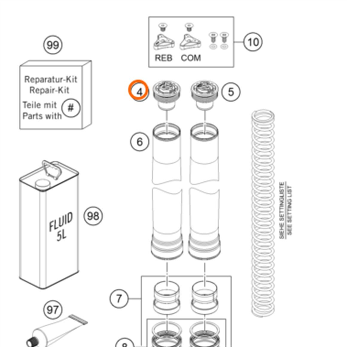 KTM EXC EXC-F Modeller Ön Sağ Amortisör Üst Kapak 14-16