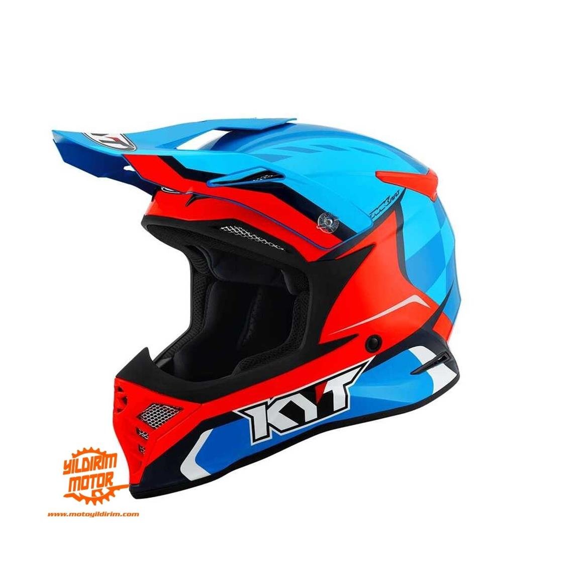 KYT SKYHAWK GLOWING KASK MAVİ TURUNCU M