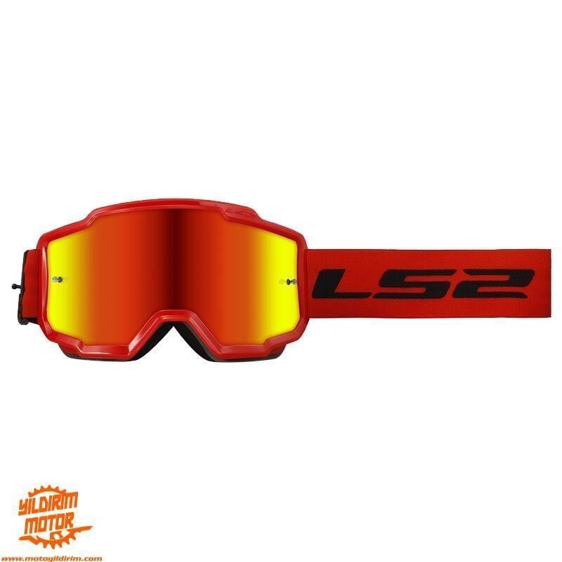 LS2 CHARGER GOGGLES MOTOKROS GÖZLÜK (IRIDIUM CAMLI) KIRMIZI