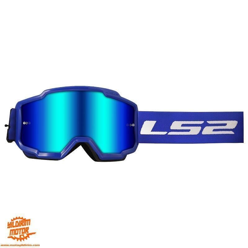 LS2 CHARGER GOGGLES MOTOKROS GÖZLÜK (IRIDIUM CAMLI) MAVİ