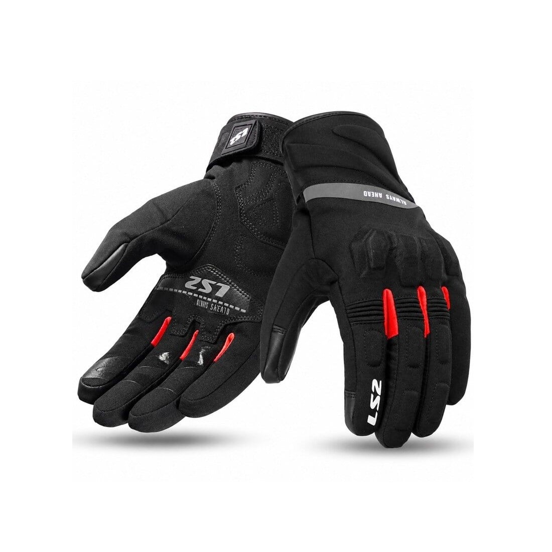 LS2 JET 3 WATERPROOF ELDİVEN SİYAH-KIRMIZI