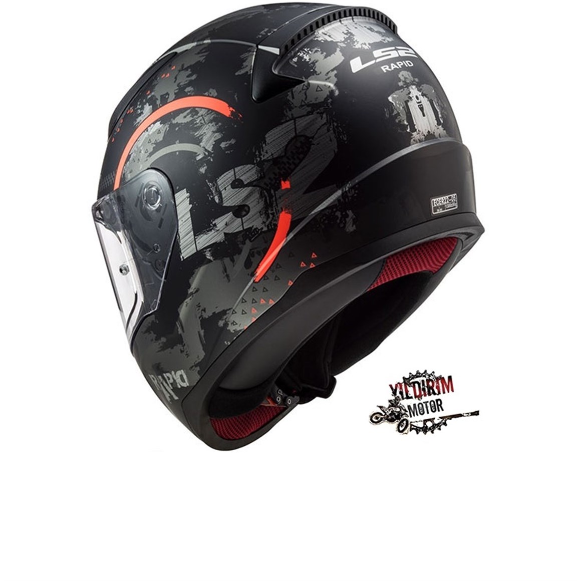 LS2 RAPID CIRCLE MAT TITANIUM-TURUNCU KASK