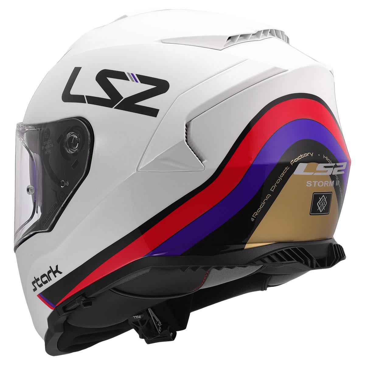 LS2 STORM 2 STARK BEYAZ-KIRMIZI-MAVİ-SARI KASK