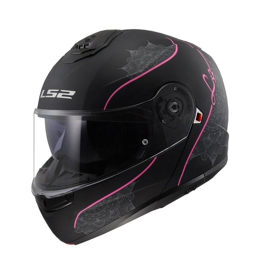 LS2 STROBE 2 LUX MAT SİYAH-PEMBE KASK